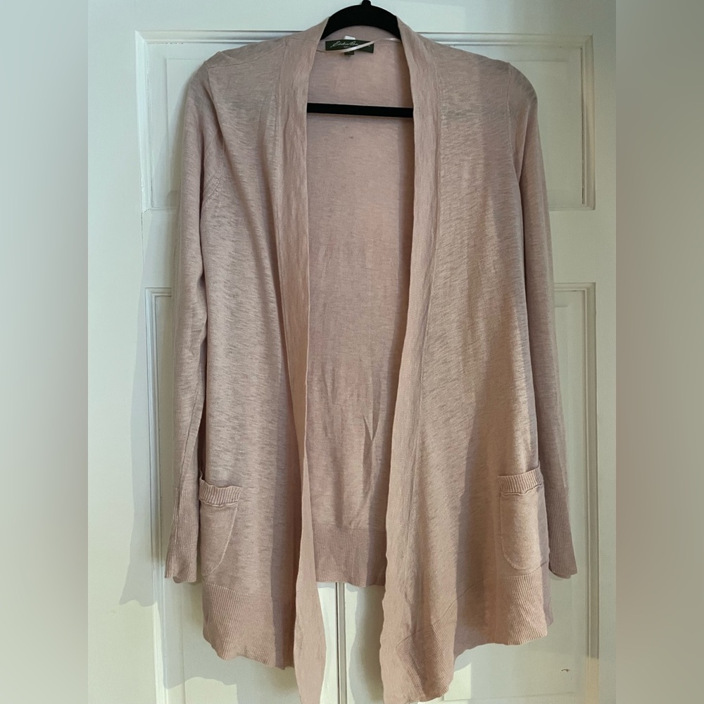 Eddie Bauer Pink Open Front Cardigan Sweater